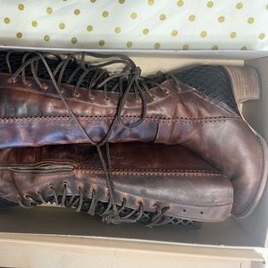 Freebird by Steven CARVER  Brown Red Lace Up Boots New